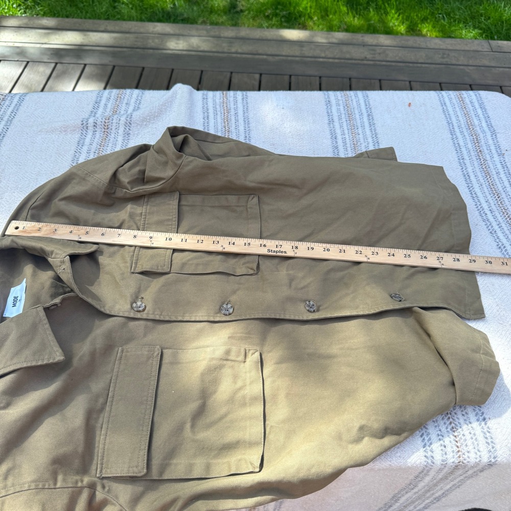 Mode of One Mens Relaxed Fit Utility Shirt Jacket Army Brown Cotton Large NEW - Picture 5 of 13